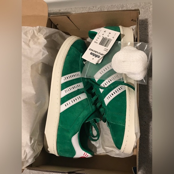 Adidas Campus x Human made Green suede Mens size 7 - Picture 8 of 12